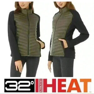 Weatherproof 32 Degrees Women's Down Filled Puffer Jacket Size XL green Full Zip